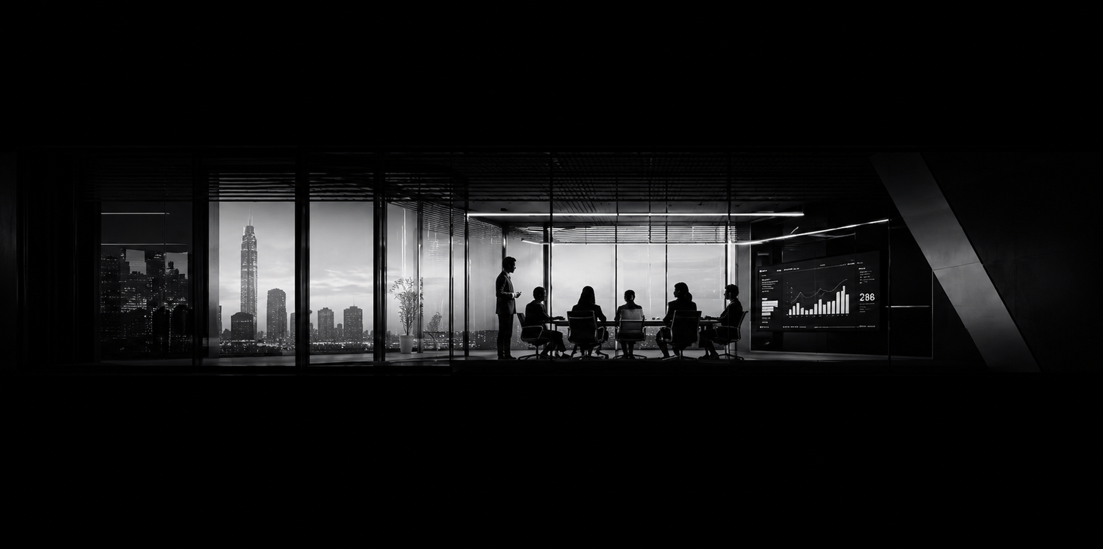 Business team reviewing growth performance